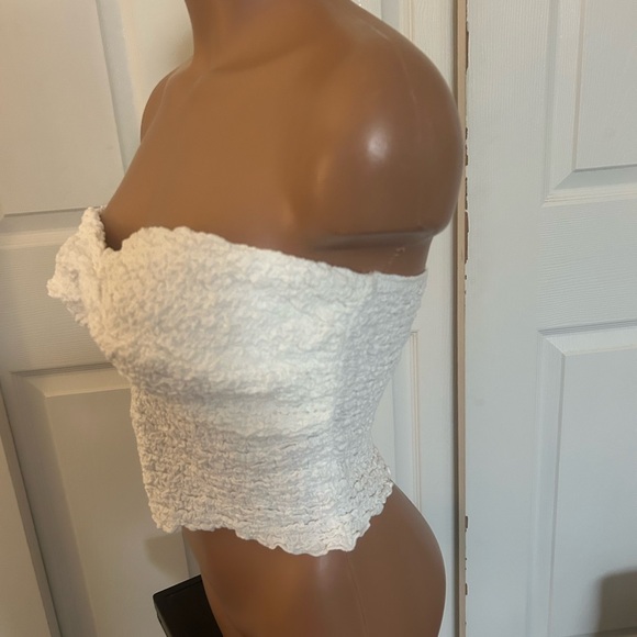 Sexy Strapless Fully Lined Twist Knot Crop Top Size Medium M New with Tag - Picture 2 of 5